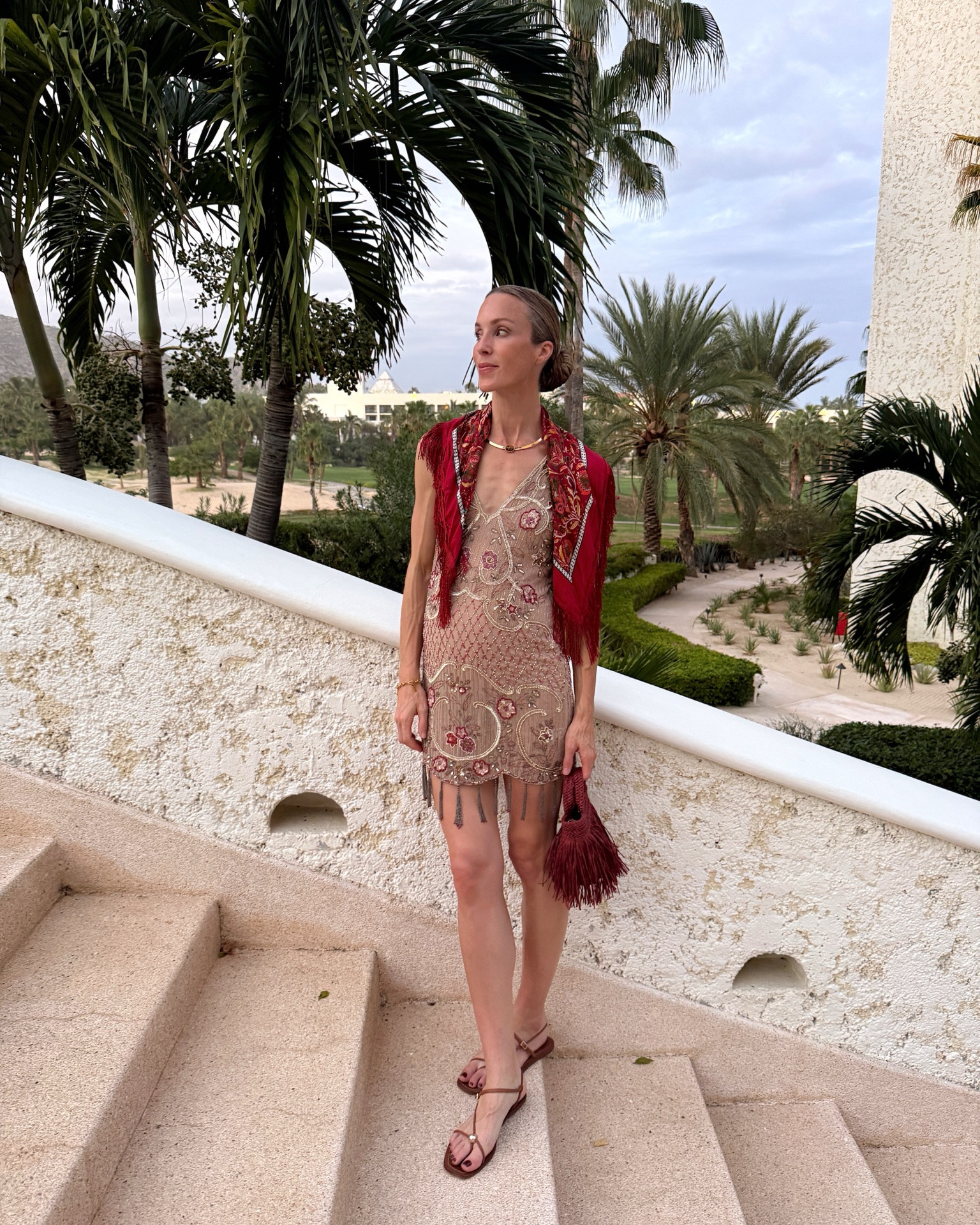 Vacation dinner outfit in Cabo ✨ S dress, sandals TTS, fringe scarf available in a few more prints!

#LTKootd #LTKSeasonal #LTKTravel