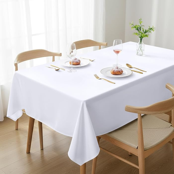 Utopia Kitchen Rectangle Tablecloth 150x300 cm - (Pack of 2) White Table Cover Machine Washable T... | Amazon (UK)