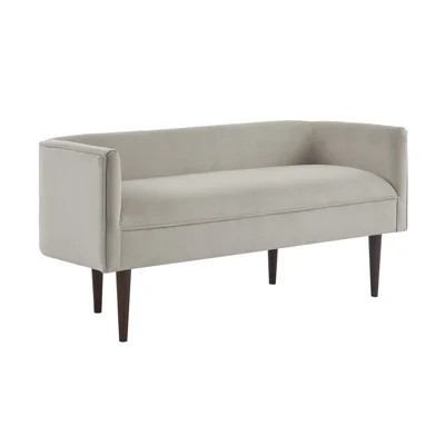 Living Room Accent Bench, Cream Velvet, Solid Wood Leg Assembly Magnificent Bench - Required | Wayfair North America