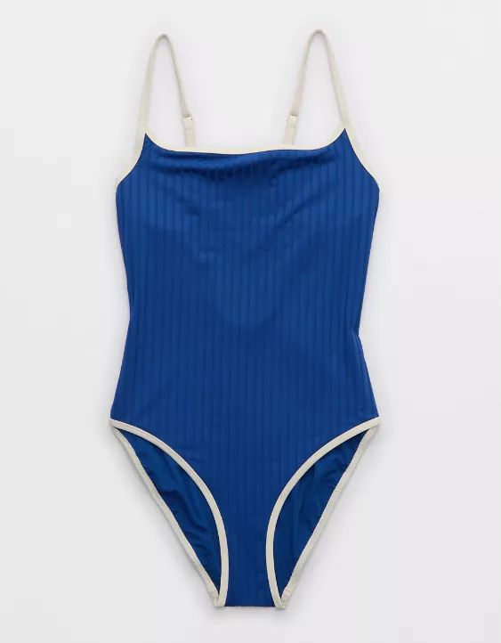 Aerie Wide Rib Scoop One Piece Swimsuit | Aerie