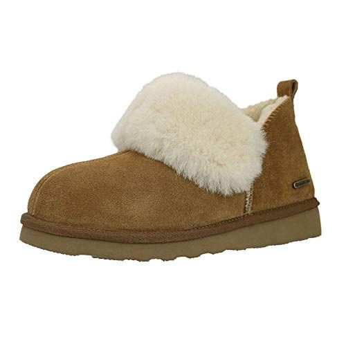 PAMIR Women's Genuine Suede Shearling Ankle Moccasin Booties Slippers Boots Memory Foam Indoor Ou... | Amazon (US)