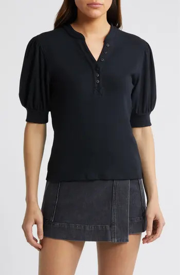 Rails Jewel Puff Sleeve Cotton & Modal Top | Nordstrom | Nordstrom