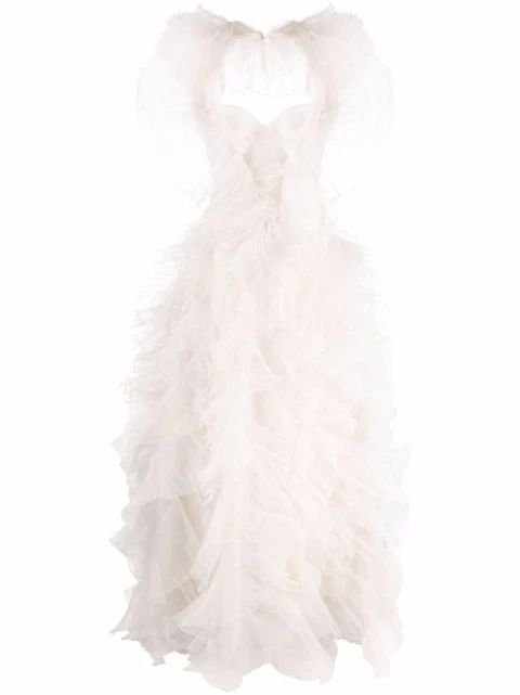 Loulou Ruffled Sweatheart Bridal Dress - Farfetch | Farfetch Global