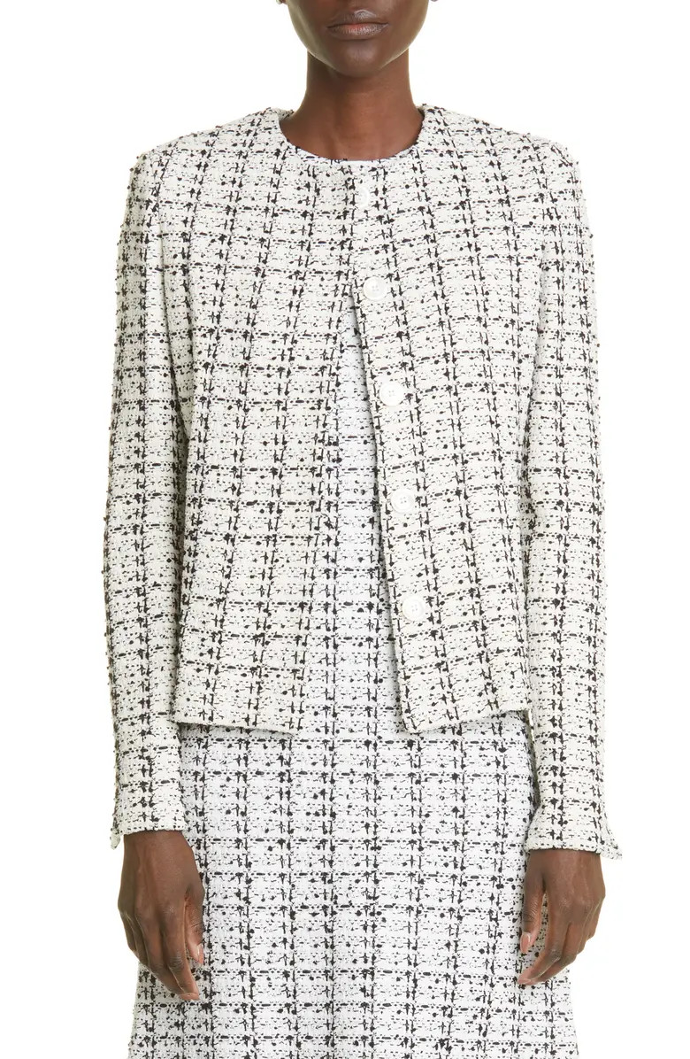 Plaid Textured Knit Tweed Jacket | Nordstrom