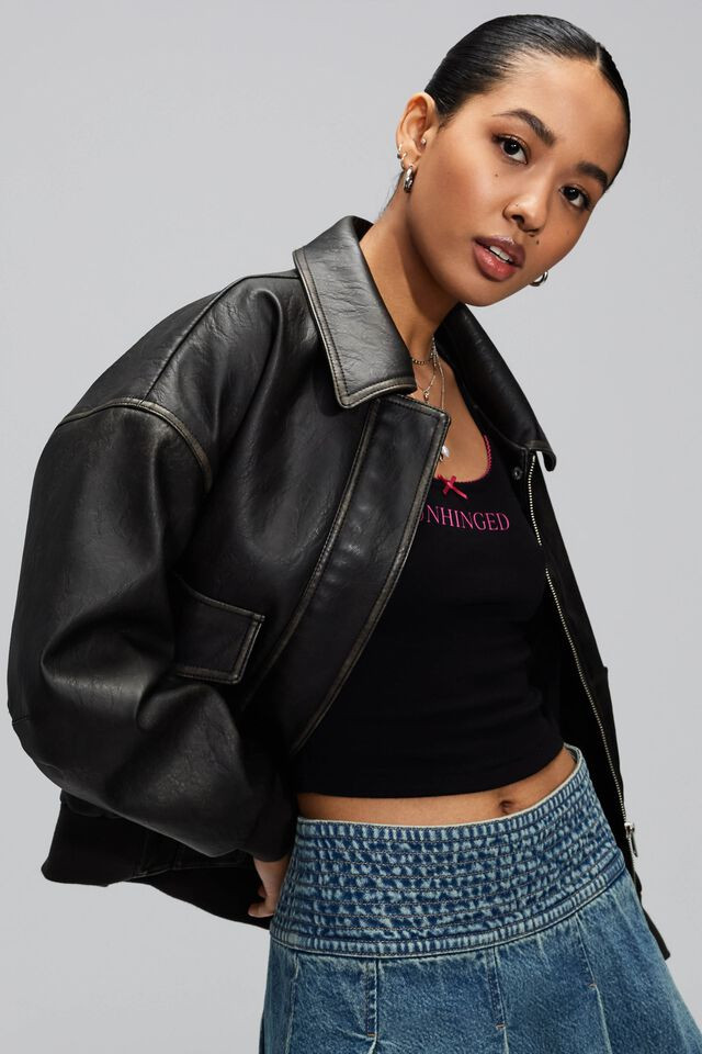 Vintage Faux Leather Jacket | Garage Clothing