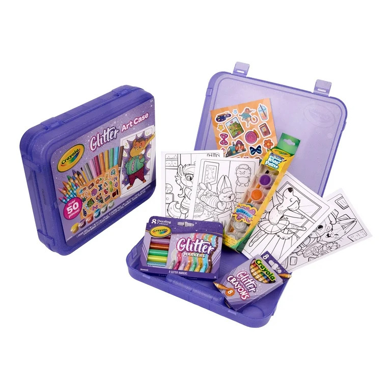 Crayola Glitter Art Kit, Over 50 Pcs, Glitter Crayons & Coloring Supplies, Kids Art Set, Gifts fo... | Walmart (US)