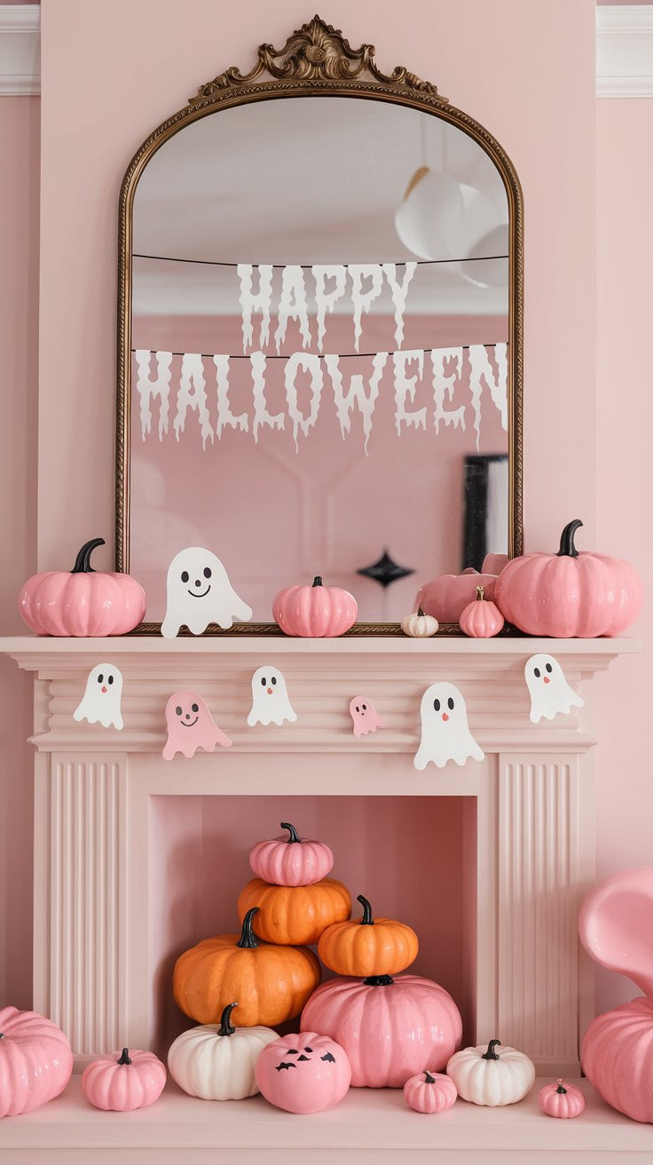 Pink Halloween theme
Cute Halloween decor
Pink ghosts decorations
Adorable pink Halloween ideas
Pink Halloween party decor
Cute ghostly accents
Playful pink Halloween setup
Pink and spooky decorations
Charming pink Halloween elements
Whimsical pink ghost decor





