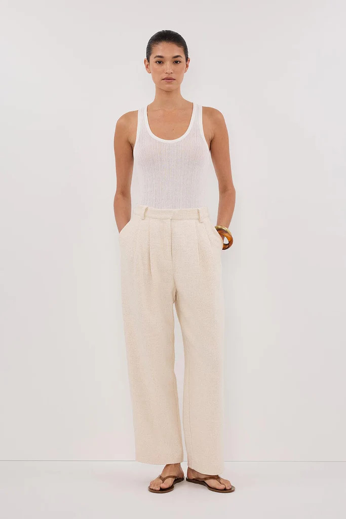 NIA NATURAL OPEN WEAVE PANT | DISSH