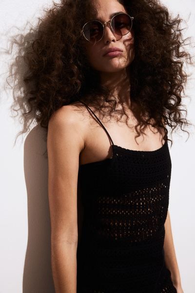 Crochet-look Beach Dress - Black - Ladies | H&M US | H&M (US + CA)