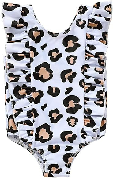 MODNTOGA Toddler Baby Girls Swimsuit Backless Ruffle One-Piece Swimwear Bathing Suit Tankini | Amazon (US)