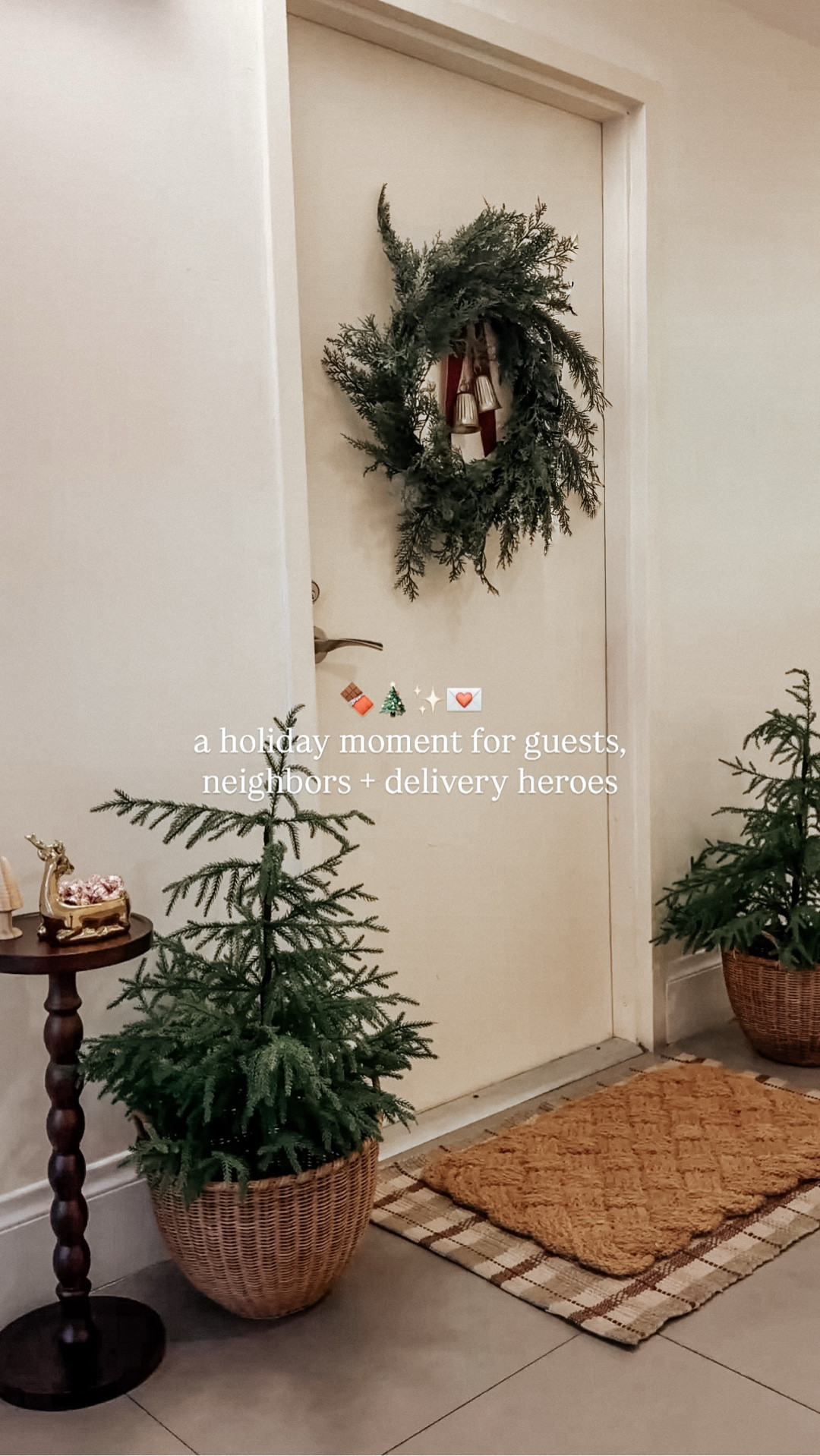 Holiday magic starts at the front door 🎄✨

Added a festive touch and a bowl of candy cane kisses for neighbors, guests, and the delivery heroes who make this season run 💌

#holidaydecor #holidayseason #christmasmood #christmasdecor

#LTKHome #LTKSeasonal #LTKHoliday