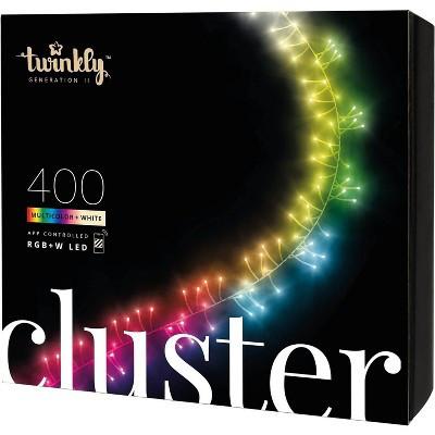 Twinkly Cluster  App-Controlled LED Cluster Lights String with 400 RGB+W (16 Million Colors + Pure Warm White) LEDs. 19.7 feet. Green Wire | Target