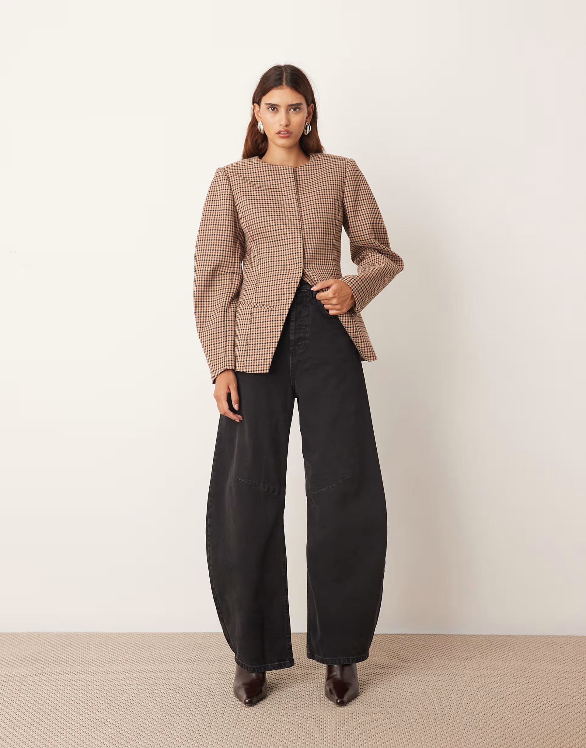 ARRANGE Sydney denim barrel leg jean in washed black | ASOS (Global)