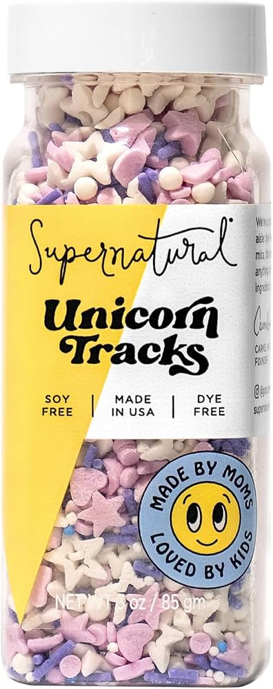 Supernatural Unicorn Tracks Sprinkles, Dye-Free Vegan Confetti Mix, 3oz | Amazon (US)