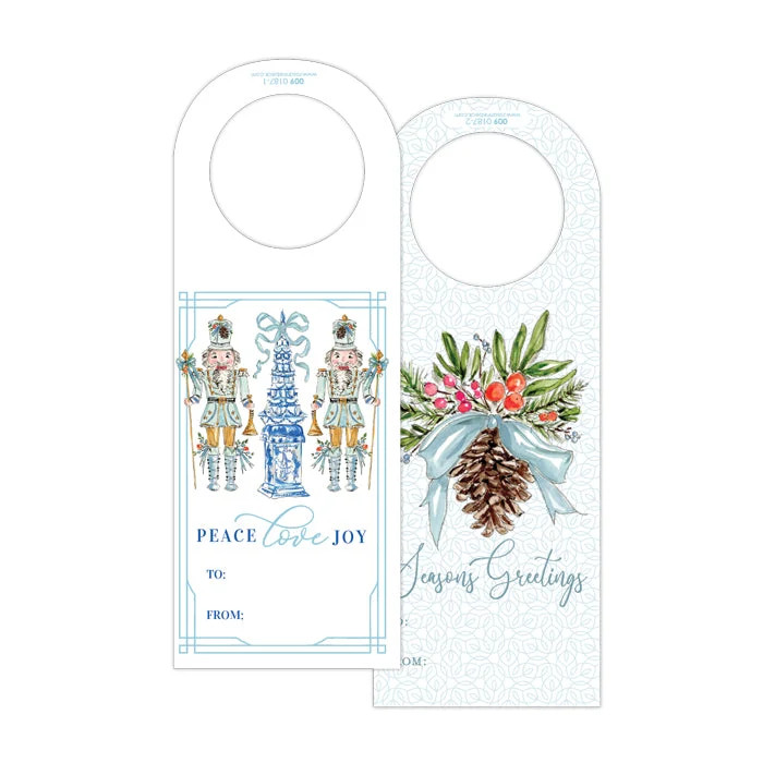 Christmas Citrus Tree & Nutcrackers Wine Tags | Rosanne Beck Collections
