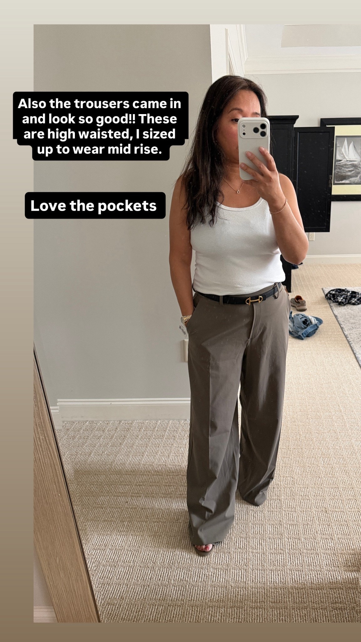 Casual and work wear trousers! Love the elastic band. I went up a size to large to wear mid rise as these are high waisted. Will need them hemmed for free in store! 

#LTKOver40 #LTKootd #LTKPetite