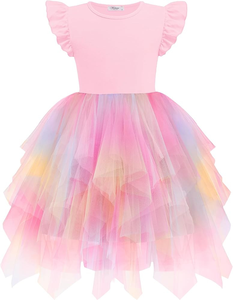 Arshiner Toddler Tutu Dress Little Girls Irregular Tulle Princess Birthday Party Formal Dresses | Amazon (US)