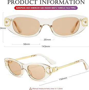 AIEYEZO Retro Oval Sunglasses for Women 90s-Style Classic Oval Frame Sun Glasses Fashion Vintage ... | Amazon (US)