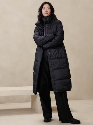 Fitted Hooded Puffer Jacket | Banana Republic Factory