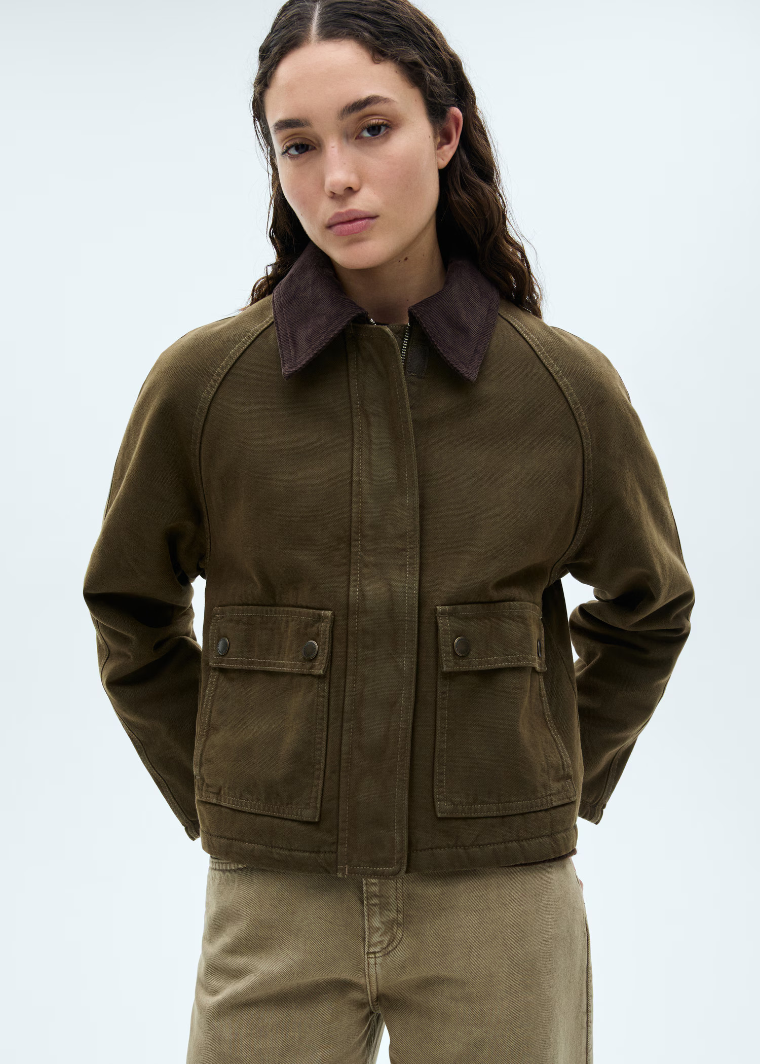 Denim parka with contrasting collar | Mango (US/MX/AU)