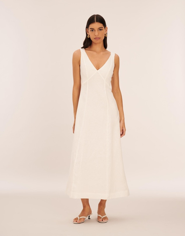 Linen Back Detail Slip Dress | THE ICONIC (AU & NZ)