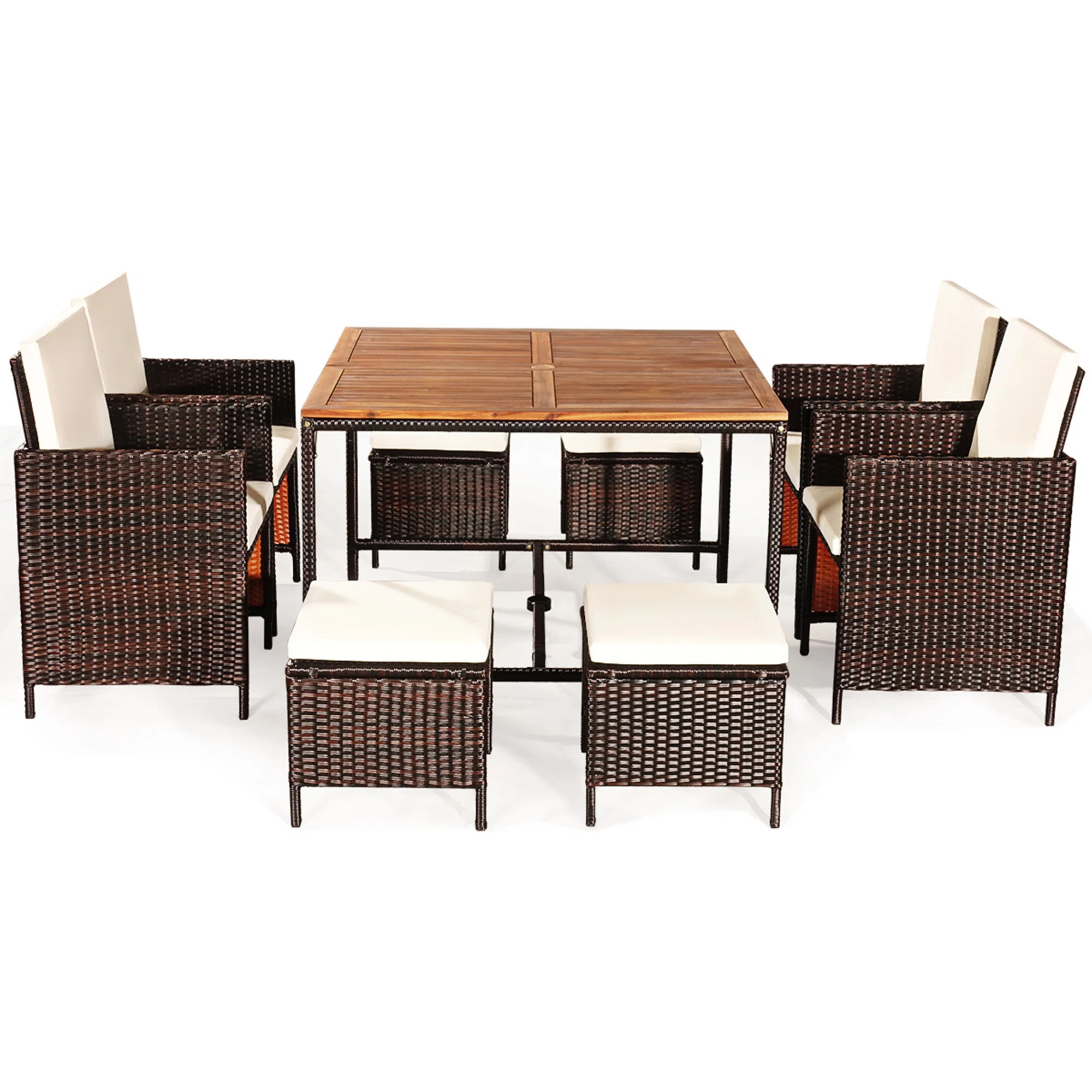 Khotare 8 - Person Square Outdoor Dining Set with Cushions | Wayfair North America