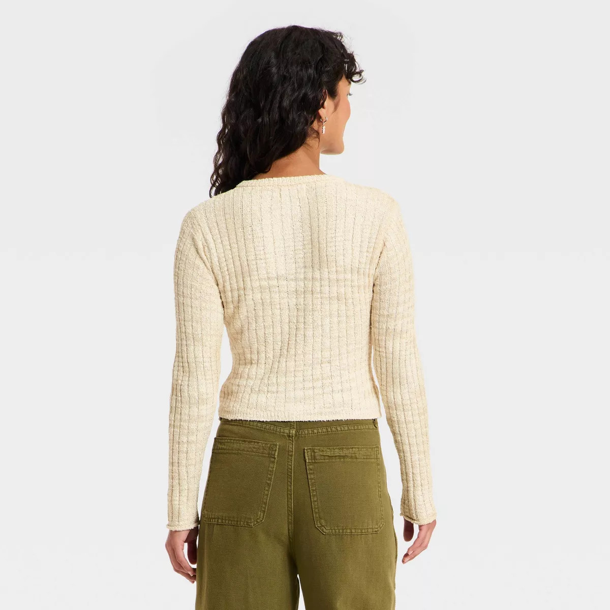 Women's Rib Cardigan - Universal Thread™ Oatmeal M | Target