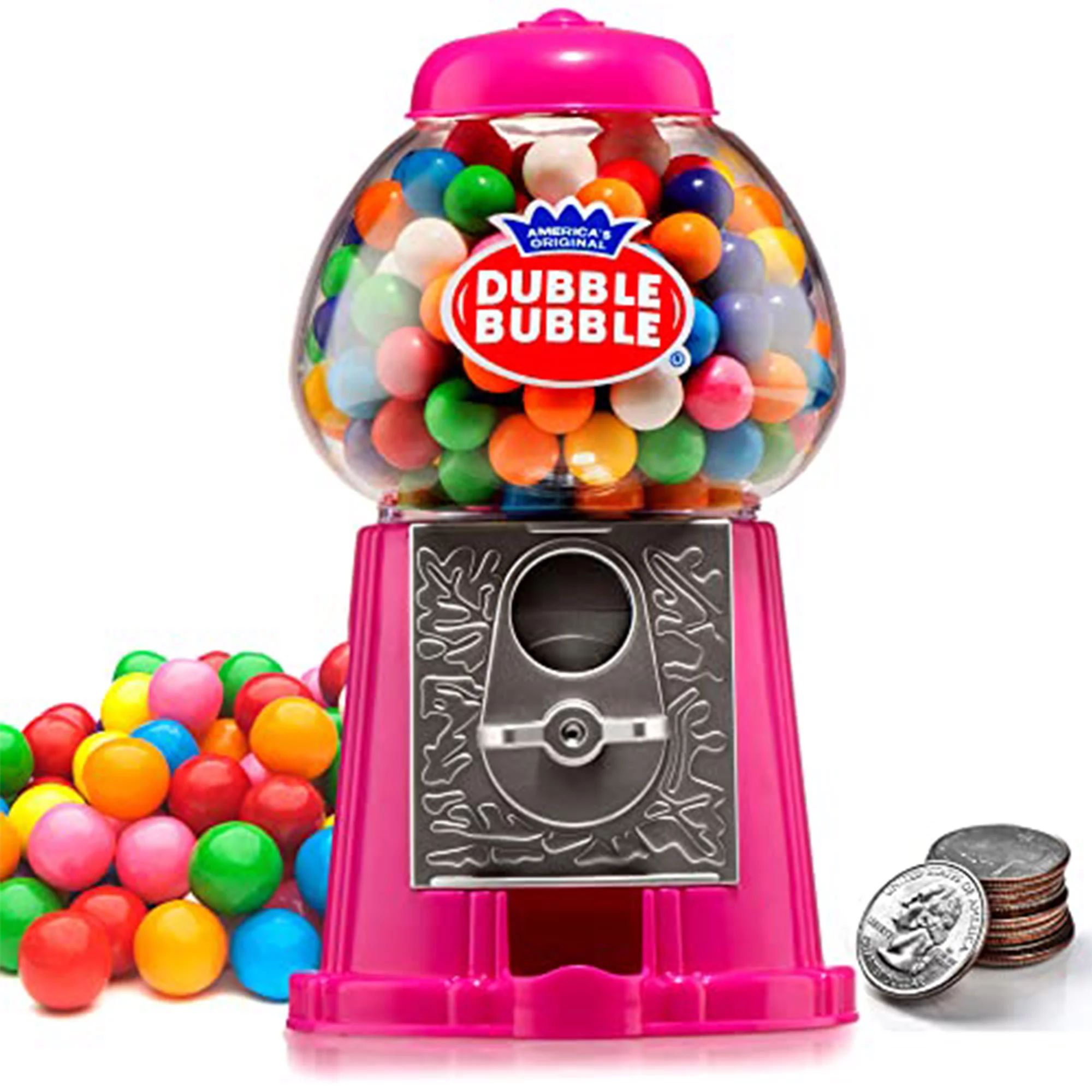 Playo Coin-Operated 8.5” Gumball Machine For Kids with 45 Pcs Bubble Gum, Pink - Walmart.com | Walmart (US)