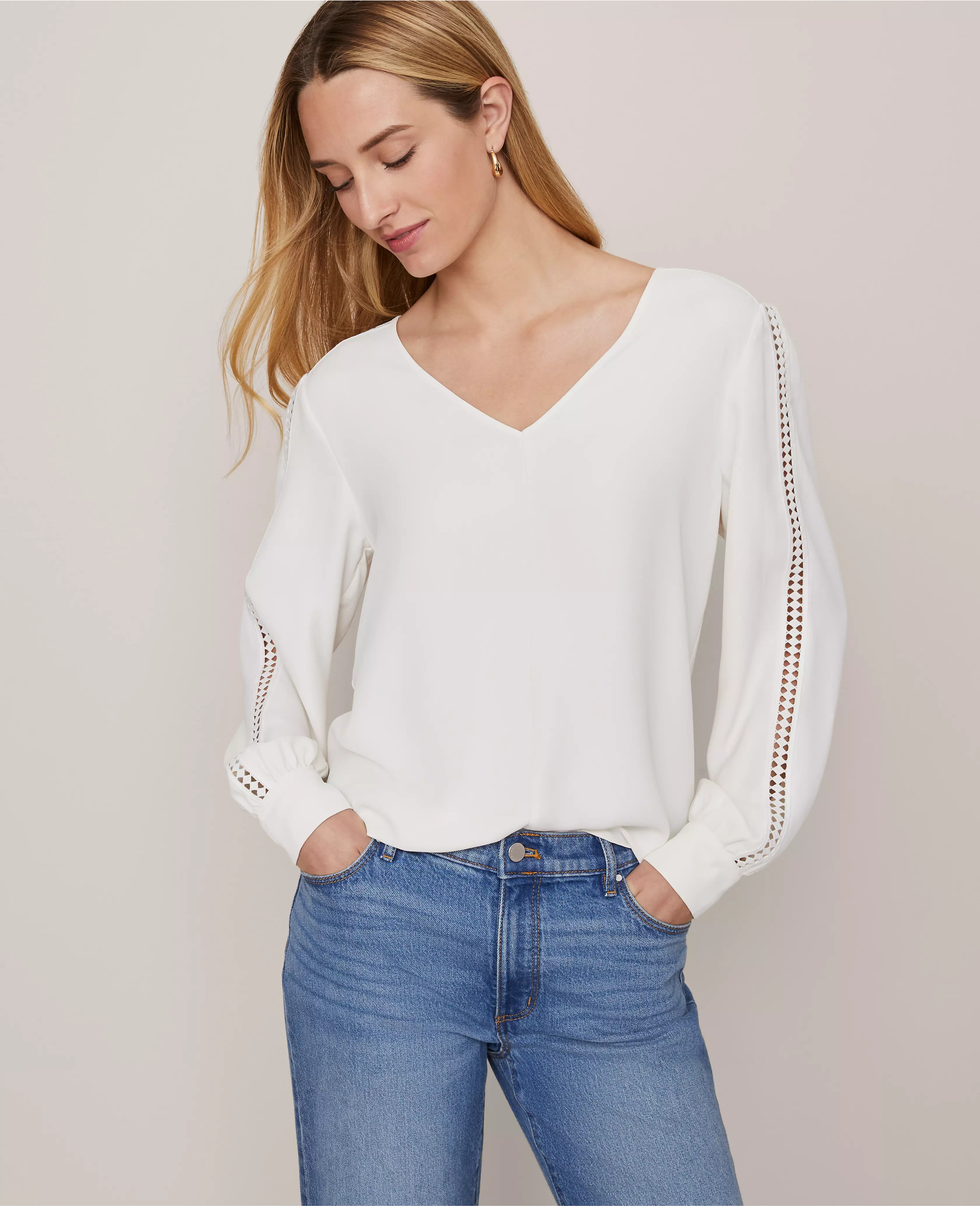Lace Trim Top | Ann Taylor