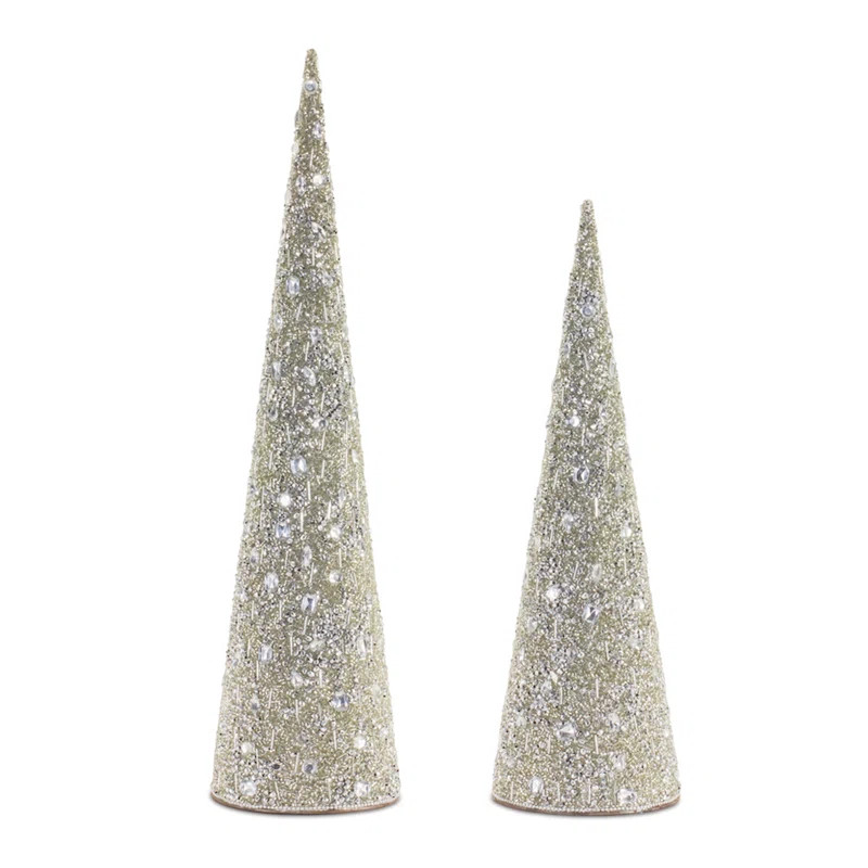 Beaded Glass Cone Tree (Set of 2) | Wayfair North America