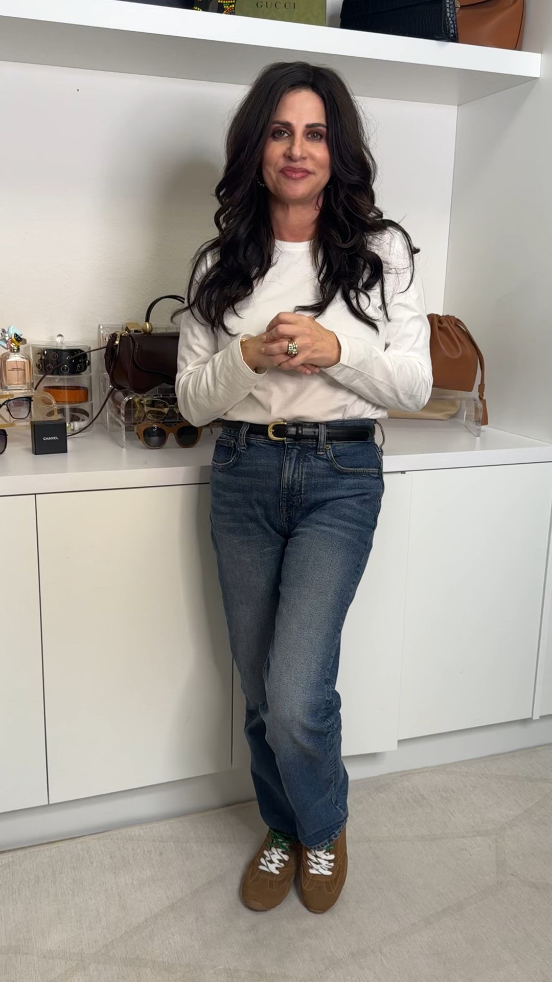 Designer looking sneakers for a lot less . They resemble the MM ‘s a lot. Even with the laces . Wearing my true size and they have such a great amount of cushion. These are great leisurewear sneakers , mom life comfort sneakers. #sneakercomfort #

#LTKOver40 #LTKmomlife #LTKActive