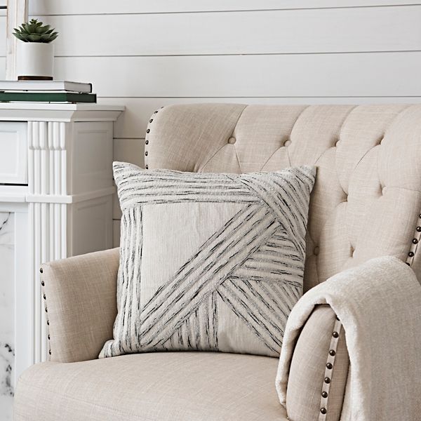 Slub Knit Embroidered Pillow | Kirklands | Kirkland's Home