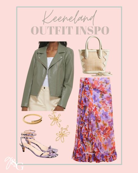 Keeneland outfit inspo //
Spring outfit inspo // floral skirt, leather jacket, spring handbag, flower earrings // ft. J.crew, Nordstrom, Anthropologie 

#LTKfindsunder100 #LTKstyletip #LTKSeasonal