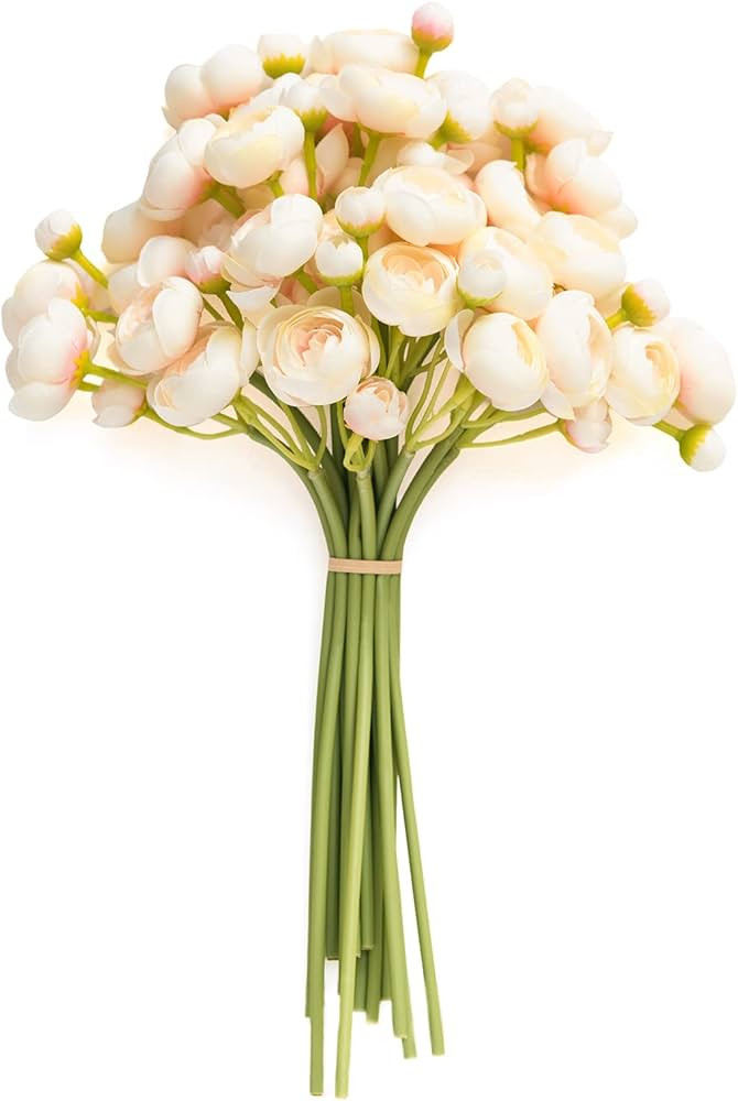 Ling's Moment Ranunculus Artificial Flower, Faux Silk Mini Ranunculus Flowers for DIY Bouquet, Bu... | Amazon (US)