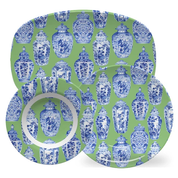 Luxury Canton Ginger Jars HeatSafe™ Dinnerware - Oven Safe, Microwave Safe, Dishwasher Safe, BP... | Etsy (US)