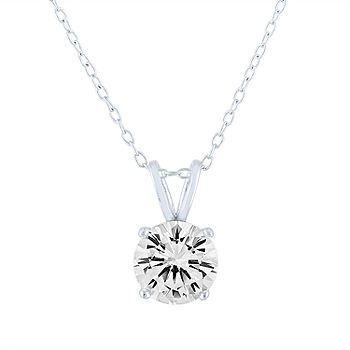 LIMITED TIME SPECIAL! Womens Lab Created White Sapphire Sterling Silver Pendant Necklace | JCPenney