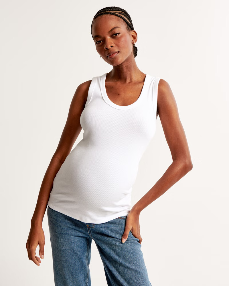 Maternity Scoopneck Rib Tank | Abercrombie & Fitch (US)