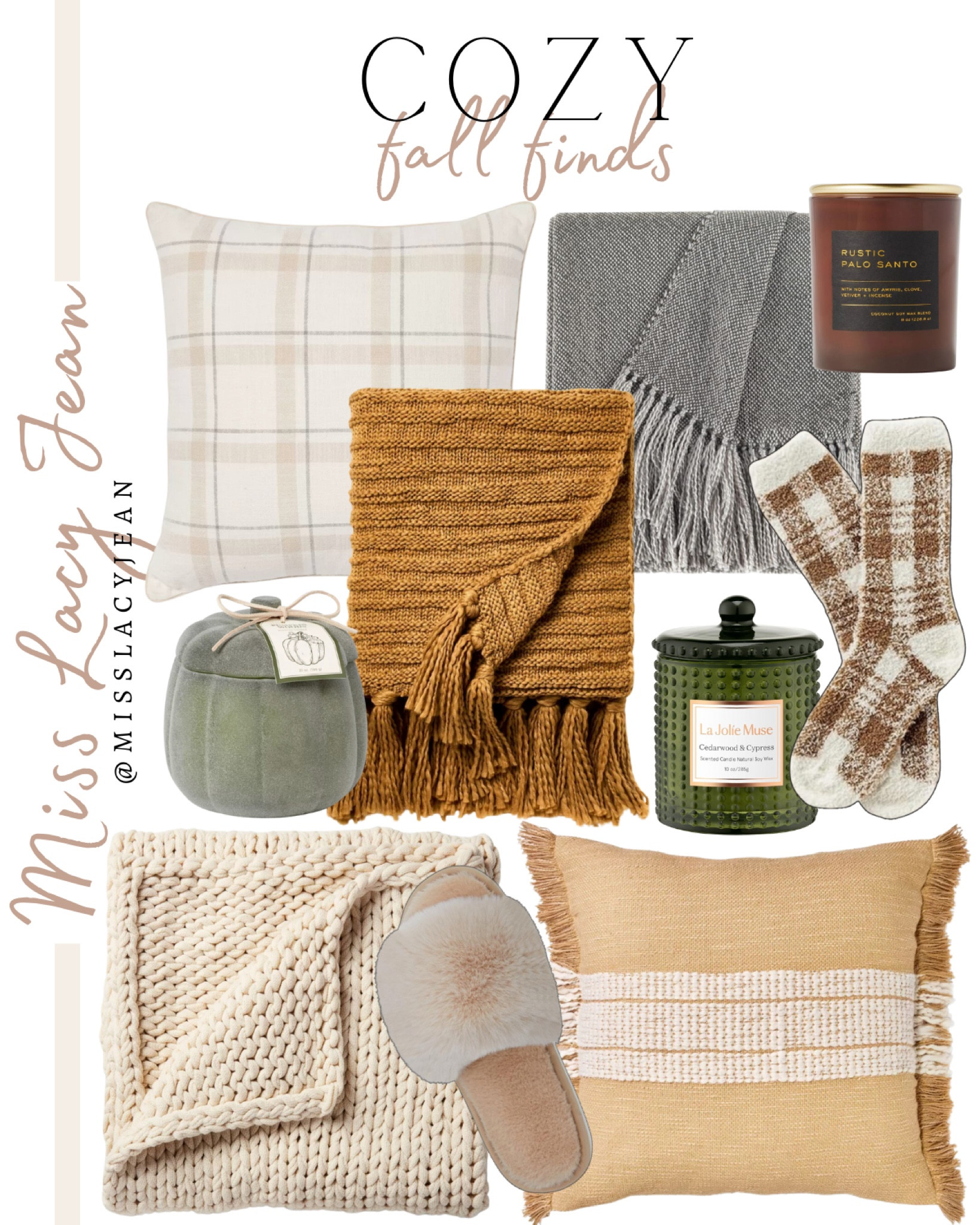Cozy fall finds includes cozy socks, candles, throw blanket, throw pillows, slippers.

Home decor, cozy finds, cozy fall finds, cozy home

#LTKSeasonal #LTKStyleTip #LTKHome
