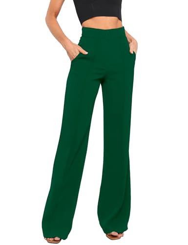 Women's High Waist Casual Dress Pants, Lightweight Wide Leg Long Trousers, Work Pants with Pocket... | Amazon (US)