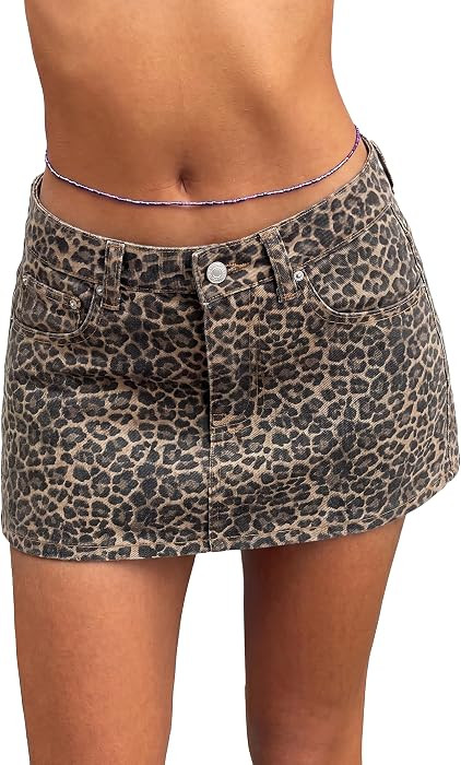 EMMIOL Jean Skirts for Women Mid Rise Summer Denim Skirt with Undershorts | Amazon (US)