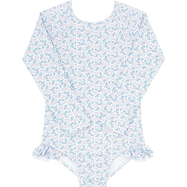 Briland Botanic Rashguard One-Piece, Blue - Minnow Swim | Maisonette | Maisonette