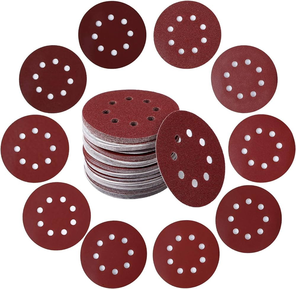 100PCS 5 Inch 8 Holes Sanding Discs 60 120 240 400 600 800 1000 1200 1500 2000 Grit Sandpaper San... | Amazon (US)