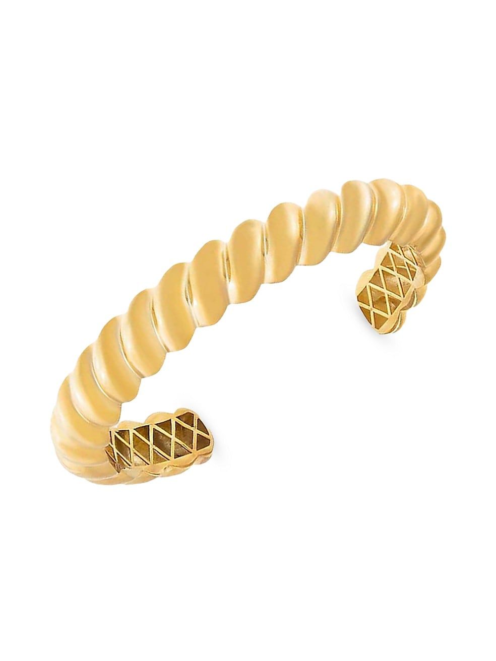 By Adina Eden 14K-Gold-Plated Braided Cuff | Saks Fifth Avenue