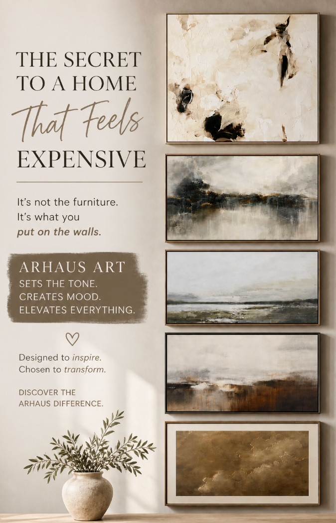 The secret to a home that feels elevated isn’t more furniture… it’s what you put on your walls

Arhaus artwork brings in that layered, designer look with soft movement, warm tones, and just enough contrast to make a space feel complete

This is how you turn a room from “decorated” into finished

Save this if you’re planning a wall upgrade and want that effortless, expensive feel

#amandandcodesign #ltkhome #interiordesign 

 #LTKHome