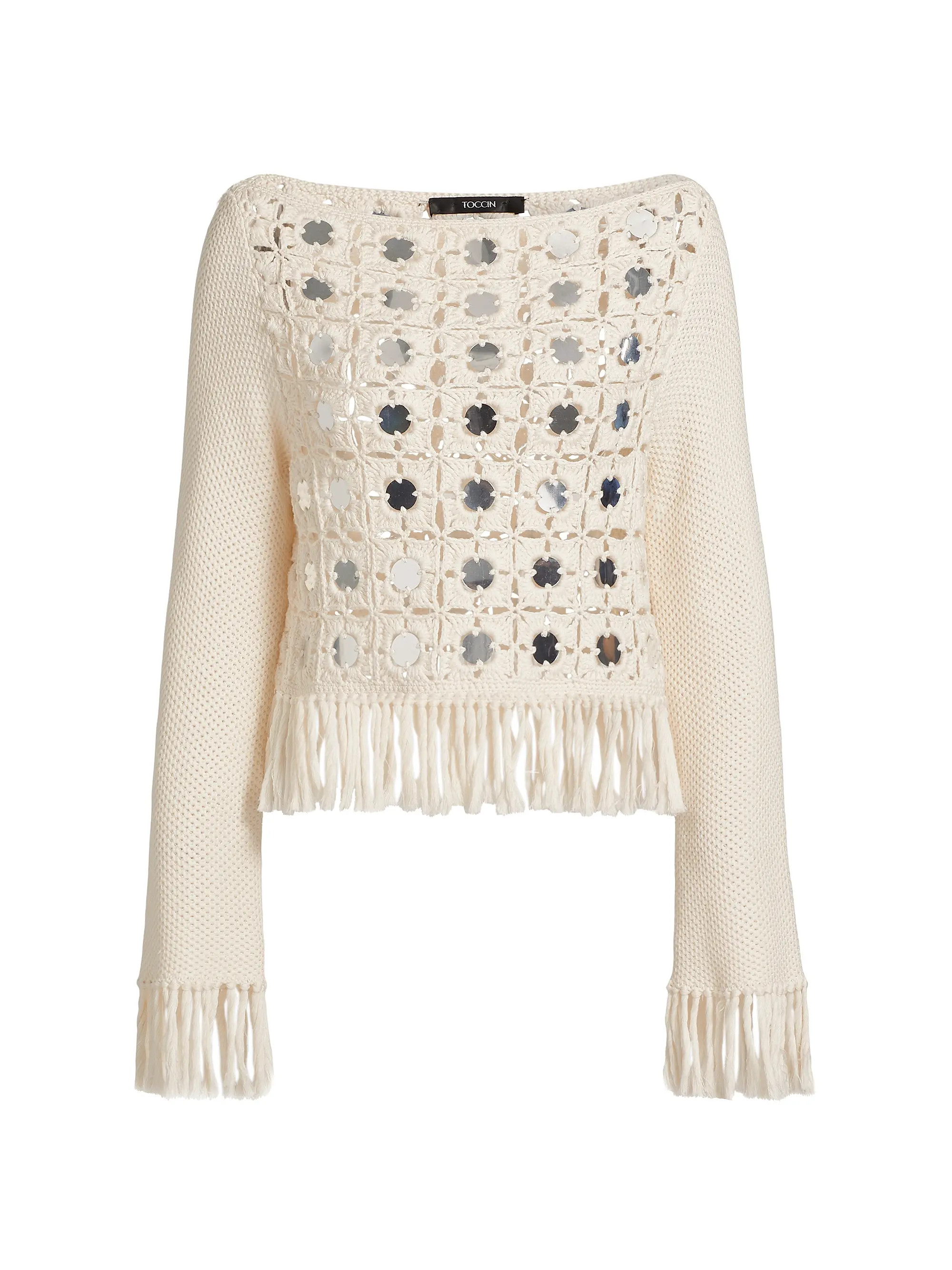 Camilla Mirror Fringed Cotton Top | Saks Fifth Avenue