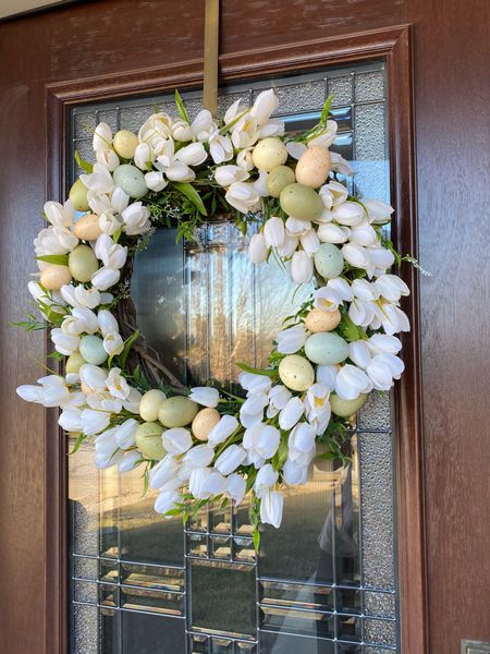 Rounding up a few gorgeous tulip and Easter inspired wreaths for your front door. Mine was DIY! 

#LTKhome #LTKSeasonal #LTKfindsunder50