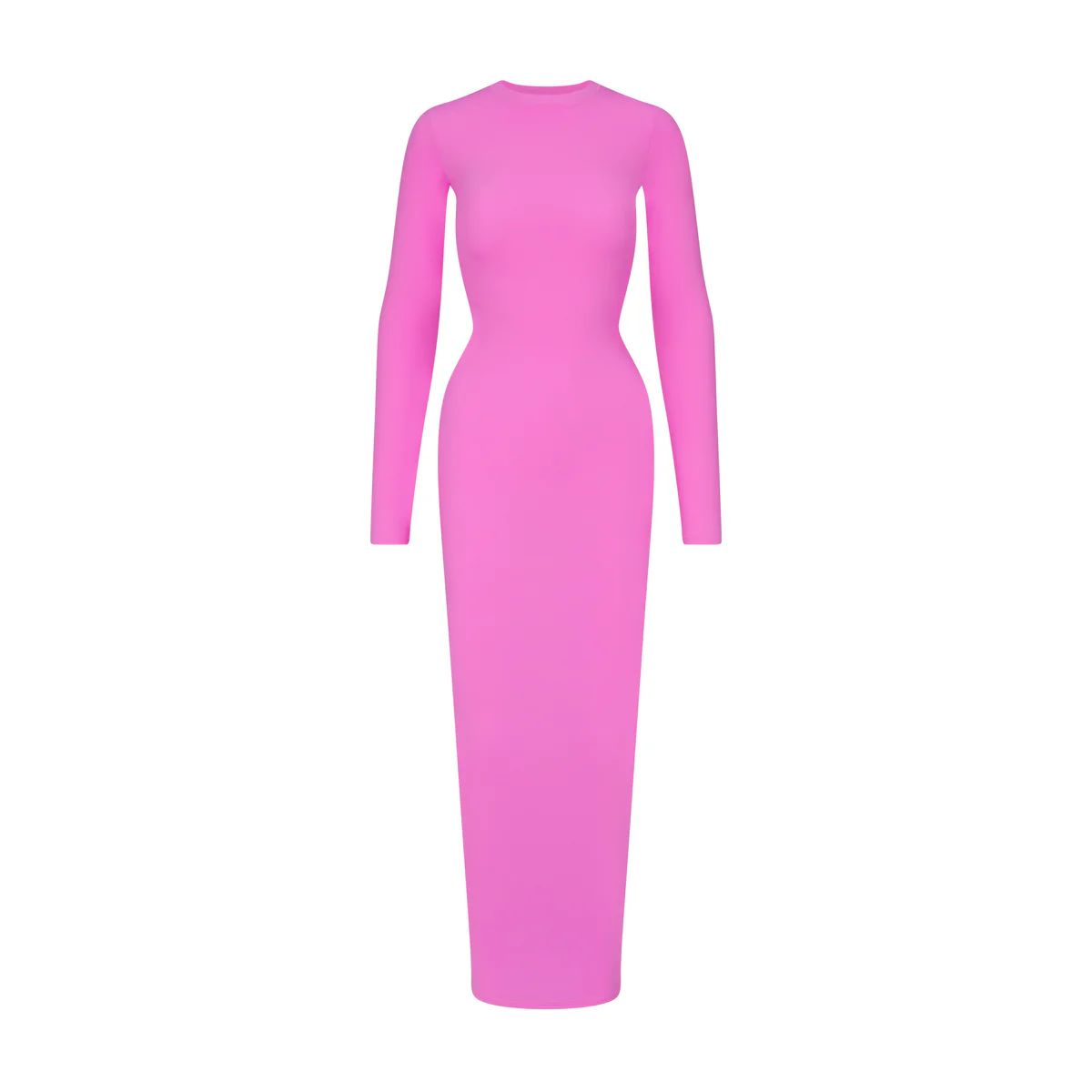 FITS EVERYBODY CREW NECK LONG SLEEVE DRESS | NEON ORCHID | SKIMS (US)