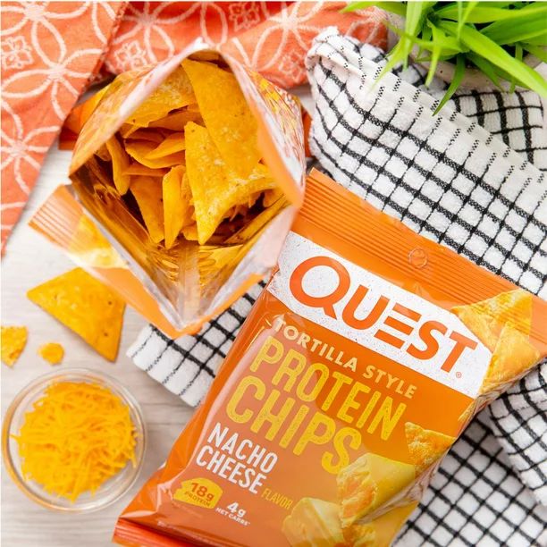 Quest Tortilla Style Protein Chips, Nacho Cheese, 1.1oz, 4 Count | Walmart (US)
