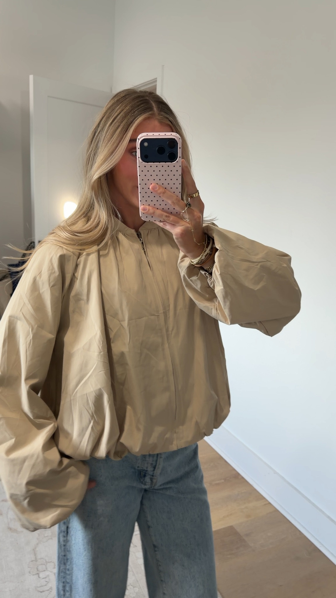 Amazon size small Womens Puff Bomber Jacket Casual Batwing Sleeve Stand Collar Zip Up Pleated Jacket Windbreaker Outwear

#LTKootd #LTKSaleAlert #LTKSeasonal