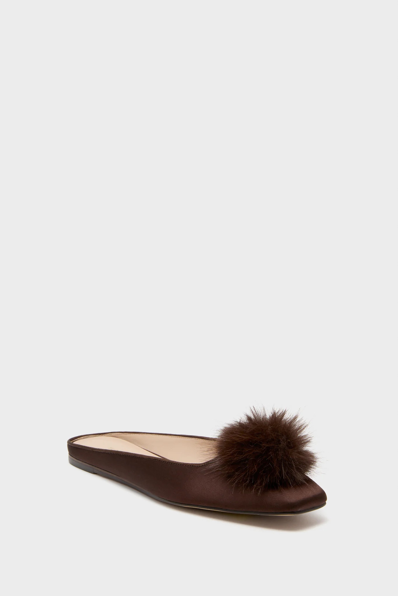 Chocolate Satin Nilli Flats with Pom Pom | Tuckernuck (US)